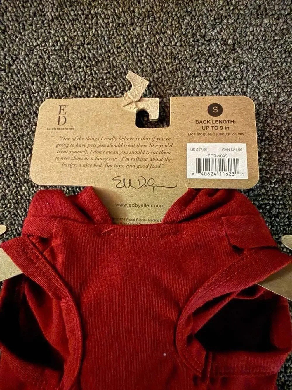 ED Ellen DeGeneres Canis et Felis Dog Hoodie Dress Size S